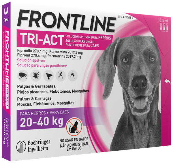 Frontline Pipetas Tri-Act Raza Grande 20-40 kg 3 Pipetas