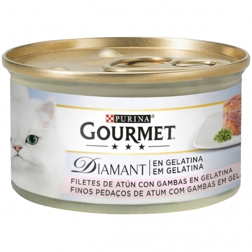 Gourmet Diamant Finas Láminas Gelatina Atún y Gamba 85 gr.