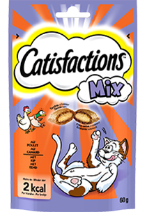 Catisfactions Snacks Para Gatos Mix Con Pollo y Pato 60 gr