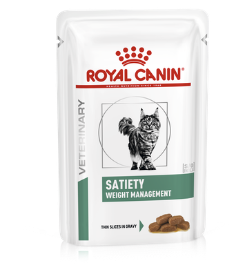 Royal Canin Gato Veterinary Diet Satiety Weight Management Finas Láminas en Salsa 12 uds x 85 gr