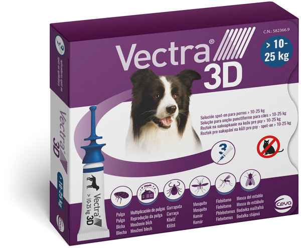 Vectra Pipetas 3D para Perros de 10-25 kg