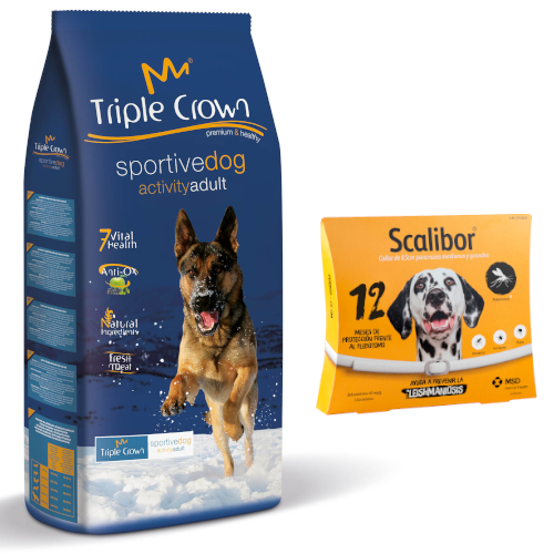 Scalibor 65 cm + Triple Crown Sportive Dog 15 kg