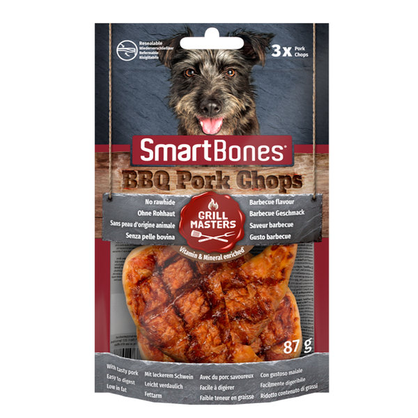 Smart Bones BBQ Pork Chops Snack para Perro 3 ud. 87 gr.