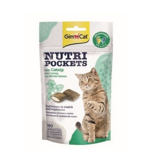 GimCat Nutri Pockets Snacks para Gatos Catnip Biotina 60 gr