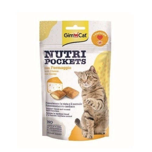 GimCat Nutri Pockets Snacks para Gatos Queso Taurina 60 gr
