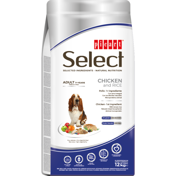 Picart Select Dog Adult 7+ Senior Chicken and Rice