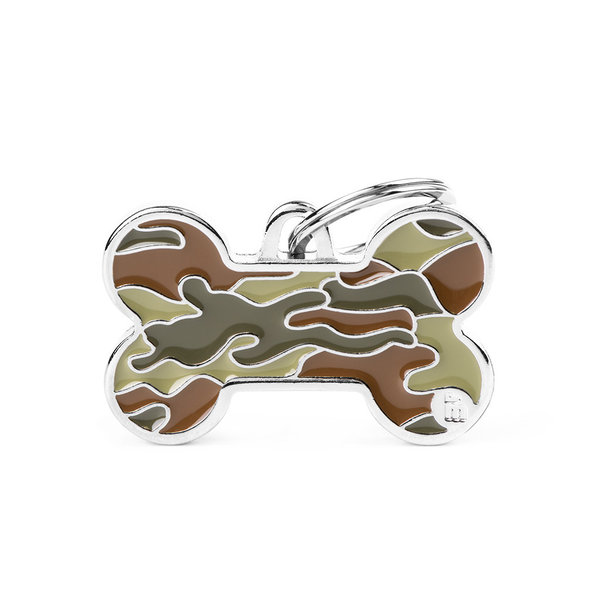 MyFamily Placa Style Camouflage Hueso Grande 38mmx24mm