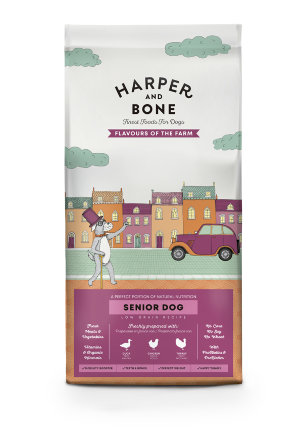 Harper & Bone Dog Adult All Breeds Senior & Light Flavours Farm